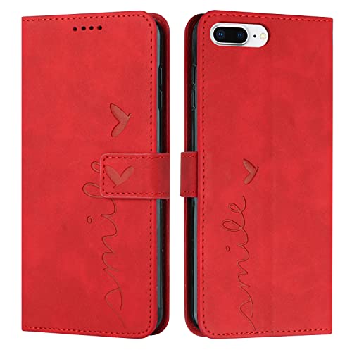 EATCYE Kompatibel mit iPhone 6S Plus/iPhone 6 Plus (5,5 Zoll) Hülle, Flip Premium PU Leder Brieftasche Schutzhülle [Kartenfach][Ständer], Handyhülle für iPhone 6S Plus/6 Plus (5,5 Zoll) (#Rot) von EATCYE