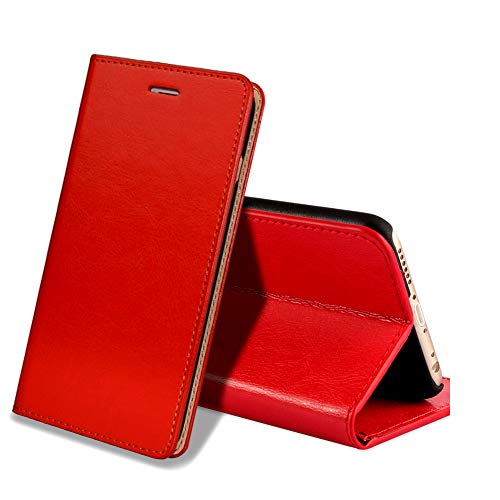 EATCYE iPhone 6S Handyhülle,iPhone 6 Hülle, [Echt Leder] Handyhülle Lederhülle Schutzhülle [Magnet] Hülle für iPhone 6S/iPhone 6 (Rot) von EATCYE
