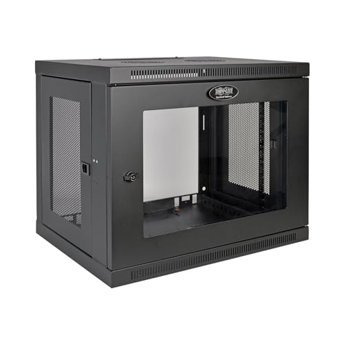 Tripp Lite by Eaton SmartRack 9U Mini-Wandgehäuse mit geringer Bautiefe für Switch-Tiefe, mit durchsichtigem Acrylfenster (Schwarz) (SRW9UG) von EATON