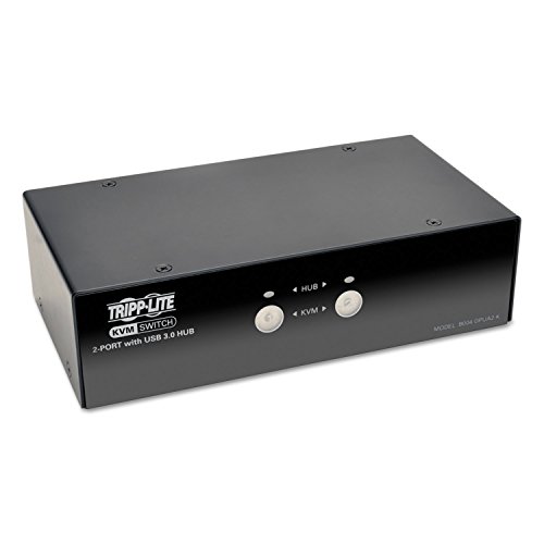 TrippLite by Eaton 2-Port DisplayPort KVM-Switch mit Audio, Kabeln und USB 3.0 SuperSpeed Hub (B004-DPUA2-K) von EATON