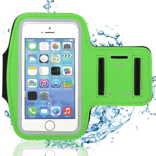 EAVUYIS Sportarmband Handy, Running Armband,Armtasche mit Schlüsselfach Oberarm Halterung,Sport Laufarmband für iPhone 14 Pro Max/14 Pro/13 Pro/12/11/XS/8 (Grüner) von EAVUYIS