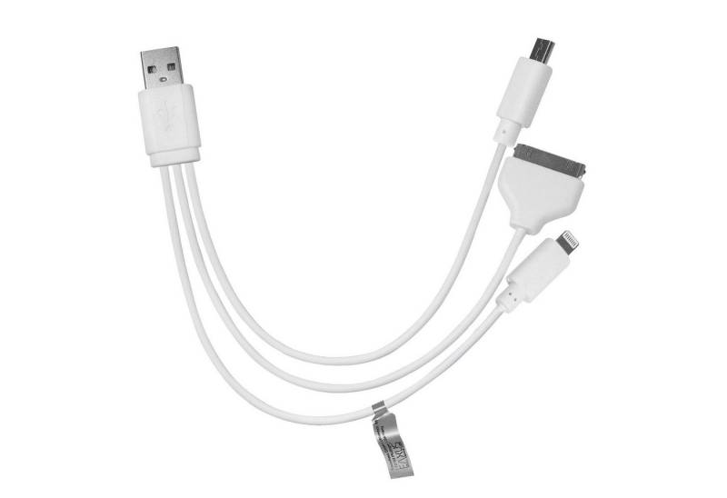 EAXUS 3in1 USB-Kabel mit microUSB, 8-polig und 30-polig USB-Kabel, microUSB, 8-pin, 30-pin, (13 cm), Geeignet für iPhone, iPad, iPod und USB-Zubehör von EAXUS