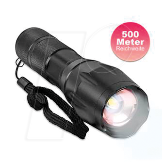 EAXUS 90790 - LED-Taschenlampe, 1000 lm, Zoom, 5 Modi, 3xAAA (Micro) von EAXUS