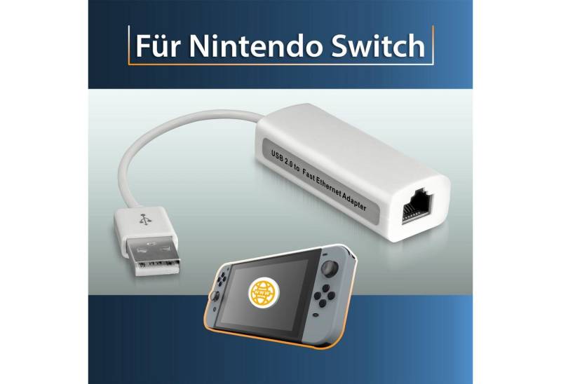 EAXUS LAN Adapter für Nintendo Switch - Ethernet Adapter Netzwerk-Adapter Standard-USB, Extrem Schnell Dank USB 3.0 Gigabit von EAXUS
