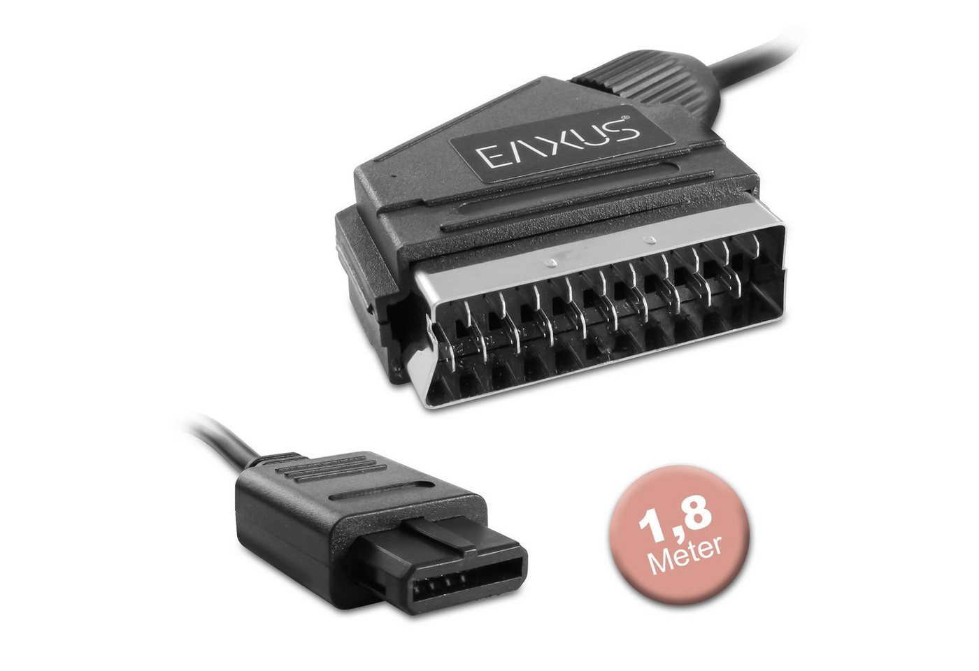 EAXUS RGB Scart Kabel für Nintendo GameCube und SNES Spielkonsolenzubehörkabel, (180 cm), für beste Bildqualität, für NGC & Super Nintendo von EAXUS