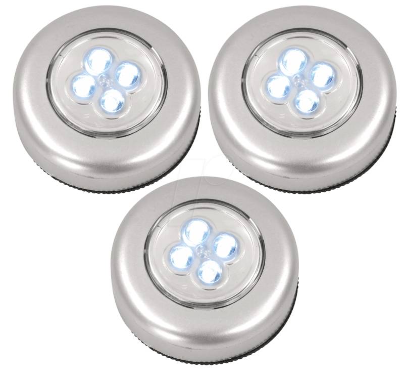 UNI LED LIGHT - LED-Anbauleuchte, silber, 3x AAA (Micro) von EAXUS