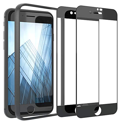 EAZY CASE 2X Displayschutzfolie aus Glas mit Rand kompatibel mit iPhone SE (2022/2020) / iPhone 8/7, Full-Screen Displayschutz mit Installationshilfe, Glas 5D, 9H, Anti-Kratzer, Selbstklebende Folie von EAZY CASE