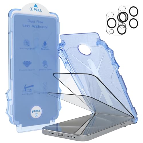 EAZY CASE - 2x Display Schutzglas kompatibel mit iPhone 15 Pro Max inkl. 2x Kameraschutz für iPhone 15 Pro Max Displayschutz Ultra Klar Schutz Glas Folie mit Installationshilfe Blasenfrei Transparent von EAZY CASE