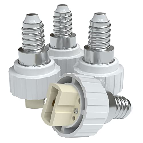 EAZY CASE 4X Lampensockel Adapter - Konverter für E14 Fassung auf G9 Lampenadapter für LED-/Halogen- und Energiesparlampen Sockeladapter, Weiß von EAZY CASE