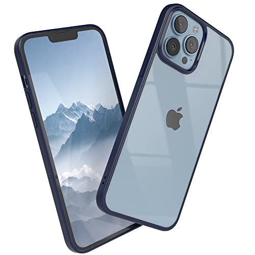 EAZY CASE Clear Hybrid Bumper Hülle kompatibel mit iPhone 13 Pro Max, Handyhülle mit Ultra Aufprallschutz, Stoßfest und Kratzfest, dünne Schutzhülle mit Kameraschutz, Cover Handy Case, Nacht Blau von EAZY CASE