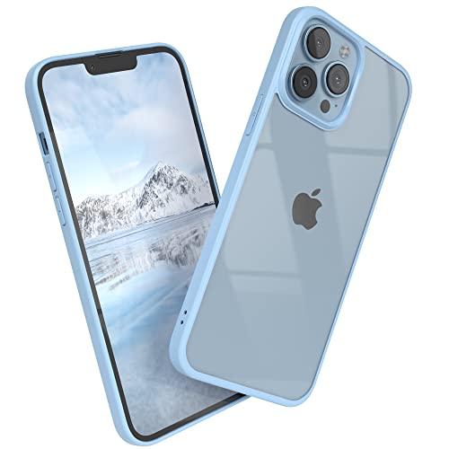 EAZY CASE Clear Hybrid Bumper Hülle kompatibel mit iPhone 13 Pro Max, Handyhülle mit Ultra Aufprallschutz, Stoßfest und Kratzfest, dünne Schutzhülle mit Kameraschutz, Slim Cover Handy Case, Blau von EAZY CASE