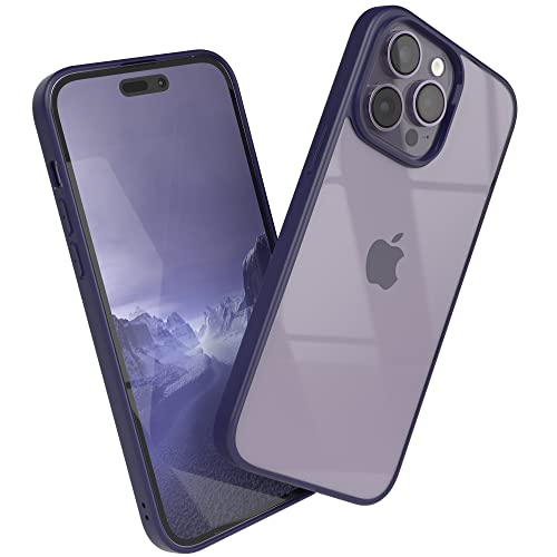 EAZY CASE Clear Hybrid Bumper Hülle kompatibel mit iPhone 14 Pro Max, Handyhülle mit Ultra Aufprallschutz, Stoßfest und Kratzfest, dünne Schutzhülle mit Kameraschutz, Cover Handy Case, Lila von EAZY CASE