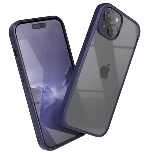 EAZY CASE Clear Hybrid Bumper Hülle kompatibel mit iPhone 15, Handyhülle mit Ultra Aufprallschutz, Stoßfest und Kratzfest, dünne Schutzhülle mit Kameraschutz, Handy Case, Lila von EAZY CASE