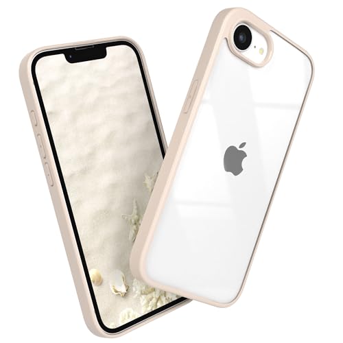 EAZY CASE Clear Hybrid Bumper Hülle kompatibel mit iPhone 16e, Handyhülle mit Ultra Aufprallschutz, Stoßfest und Kratzfest, dünne Schutzhülle mit Kameraschutz, Handy Case, Beige von EAZY CASE