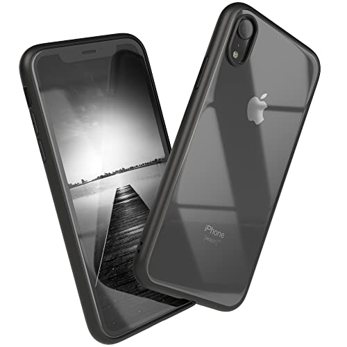 EAZY CASE Clear Hybrid Bumper Hülle kompatibel mit iPhone XR, Handyhülle mit Ultra Aufprallschutz, Stoßfest und Kratzfest, dünne Schutzhülle mit Kameraschutz, Slim Cover Handy Case, Schwarz von EAZY CASE