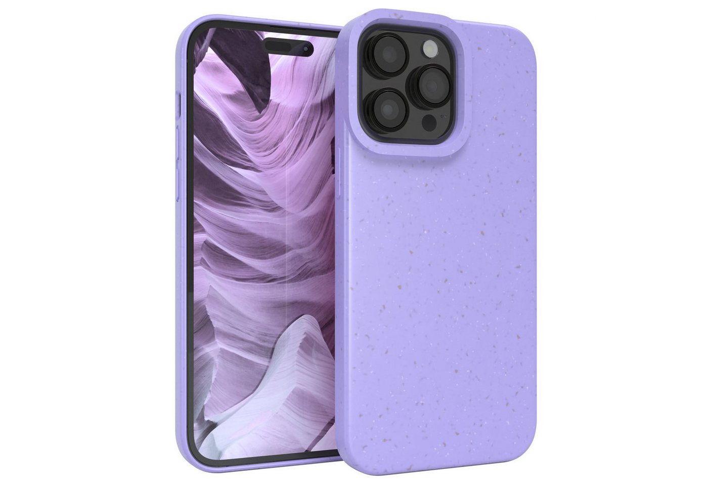 EAZY CASE Handyhülle Bio Case für Apple iPhone 14 Pro Max 6,7 Zoll, Handy Etui nachhaltig Bumper mit Kameraschutz cover Violett / Lila von EAZY CASE