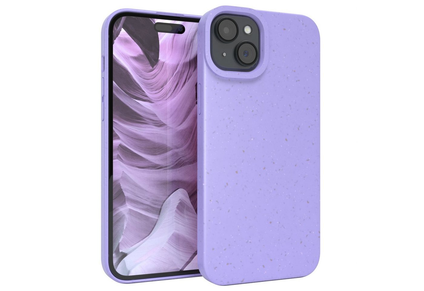 EAZY CASE Handyhülle Bio Case für Apple iPhone 15 Plus 6,7 Zoll, Handy Etui nachhaltig Bumper mit Kameraschutz cover Violett / Lila von EAZY CASE