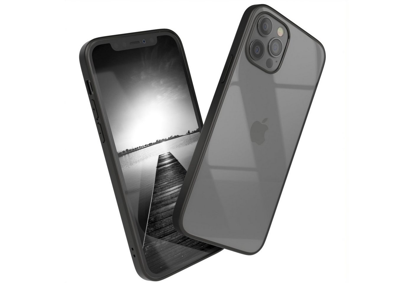EAZY CASE Handyhülle Bumper Case für Apple iPhone 12 / iPhone 12 Pro 6,1 Zoll, Hülle Durchsichtig kratzfest Back Cover mit Displayschutz Schwarz EAZY CASE Handyhülle Bumper Case für Apple iPhone 12 / iPhone 12 Pro 6,1 Zoll, Hülle Durchsichtig kratzfest Back Cover mit Displayschutz Schwarz von Eazy Case