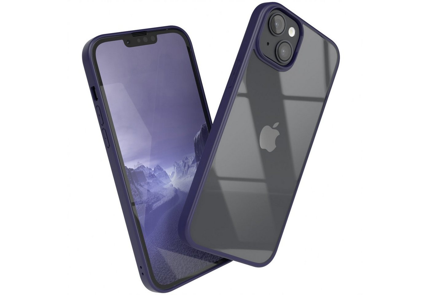 EAZY CASE Handyhülle Bumper Case für Apple iPhone 14 Plus 6,7 Zoll, Schutzhülle kratzfest Slim Cover Transparent Hybrid Handyhülle Lila von EAZY CASE