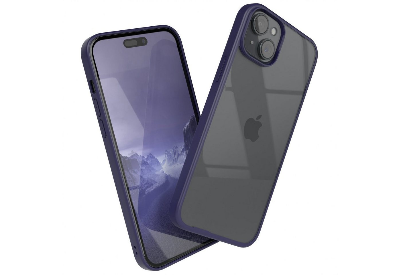EAZY CASE Handyhülle Bumper Case für Apple iPhone 15 Plus 6,7 Zoll, Schutzhülle kratzfest Slim Cover Transparent Hybrid Handyhülle Lila von EAZY CASE