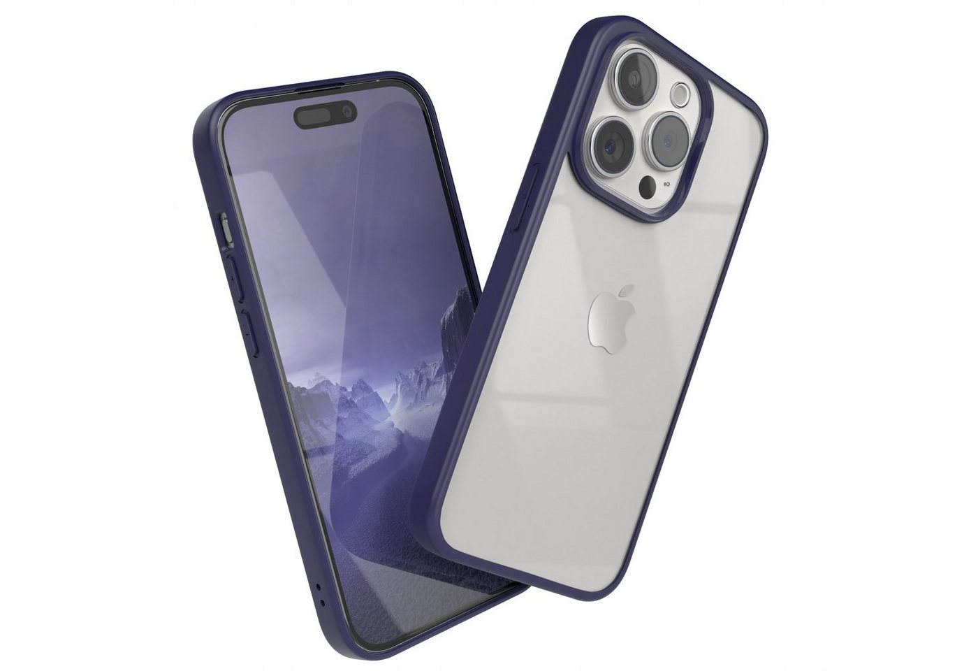 EAZY CASE Handyhülle Bumper Case für Apple iPhone 15 Pro 6,1 Zoll, Schutzhülle kratzfest Slim Cover Transparent Hybrid Handyhülle Lila von EAZY CASE