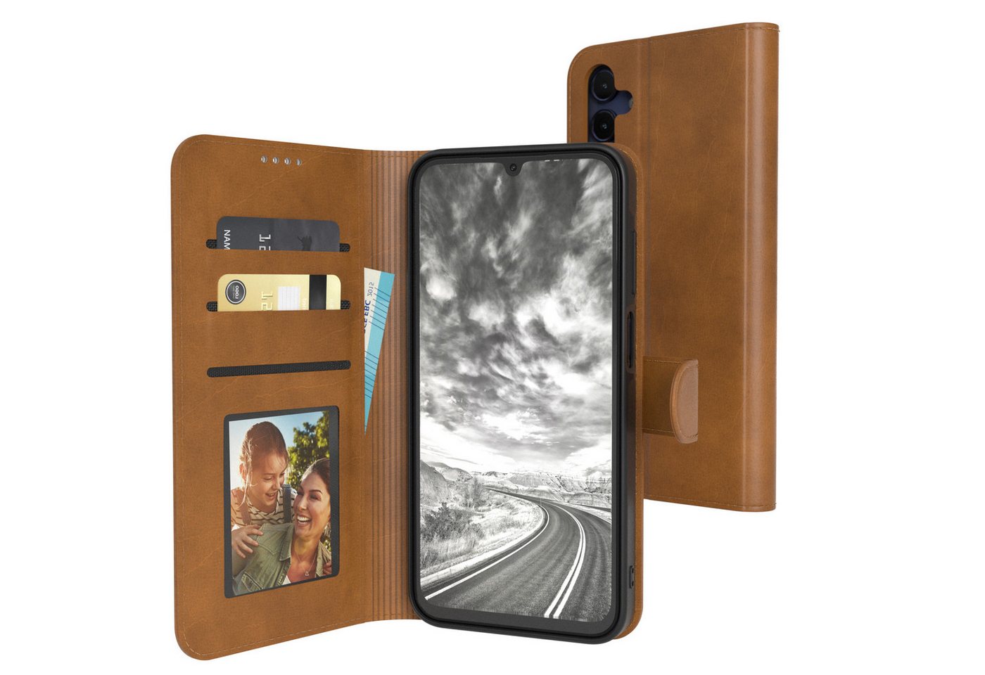 EAZY CASE Handyhülle Business Handytasche Kartenfach Samsung Galaxy A15 6,5 Zoll, Flipcase mit Sichtfenster für Foto Klapp Hülle Kartenetui Hellbraun EAZY CASE Handyhülle Business Handytasche Kartenfach Samsung Galaxy A15 6,5 Zoll, Flipcase mit Sichtfenster für Foto Klapp Hülle Kartenetui Hellbraun von EAZY CASE
