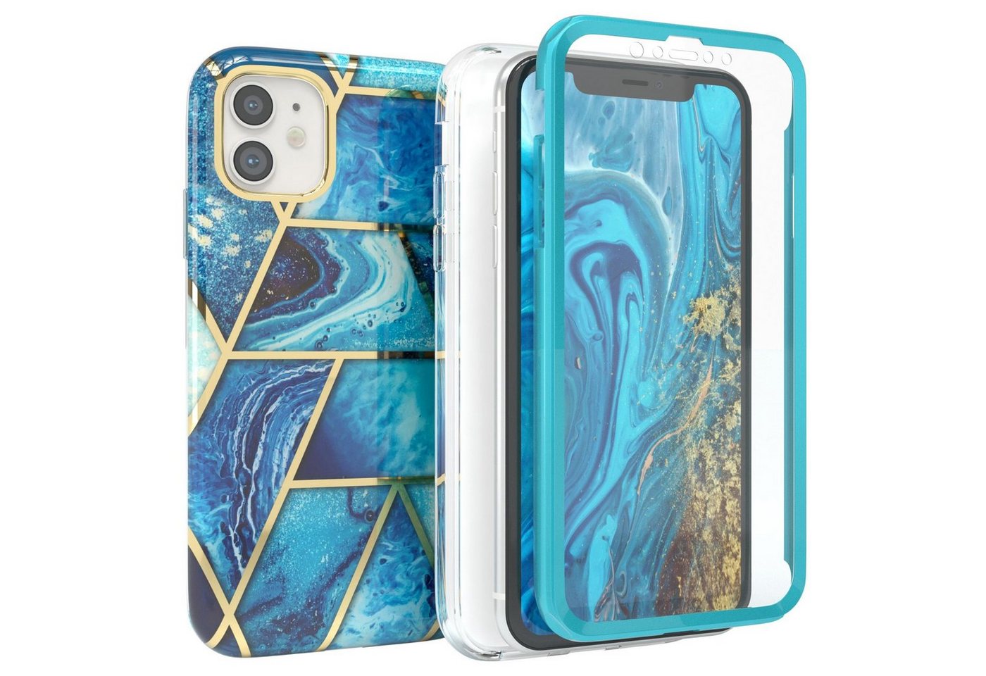EAZY CASE Handyhülle IMD Fullcover Case für Apple iPhone 11 6,1 Zoll, Schutzfolie Schutzhülle mit Kameraschutz Komplettschutz Backcover Blau EAZY CASE Handyhülle IMD Fullcover Case für Apple iPhone 11 6,1 Zoll, Schutzfolie Schutzhülle mit Kameraschutz Komplettschutz Backcover Blau von EAZY CASE