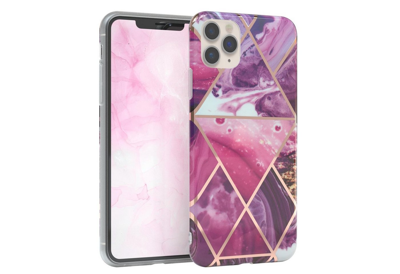 EAZY CASE Handyhülle IMD Motiv Cover für Apple iPhone 11 Pro Max 6,5 Zoll, Dünne Handy Schutzhülle mit Kameraschutz Slim Backcover Violett Beere von EAZY CASE