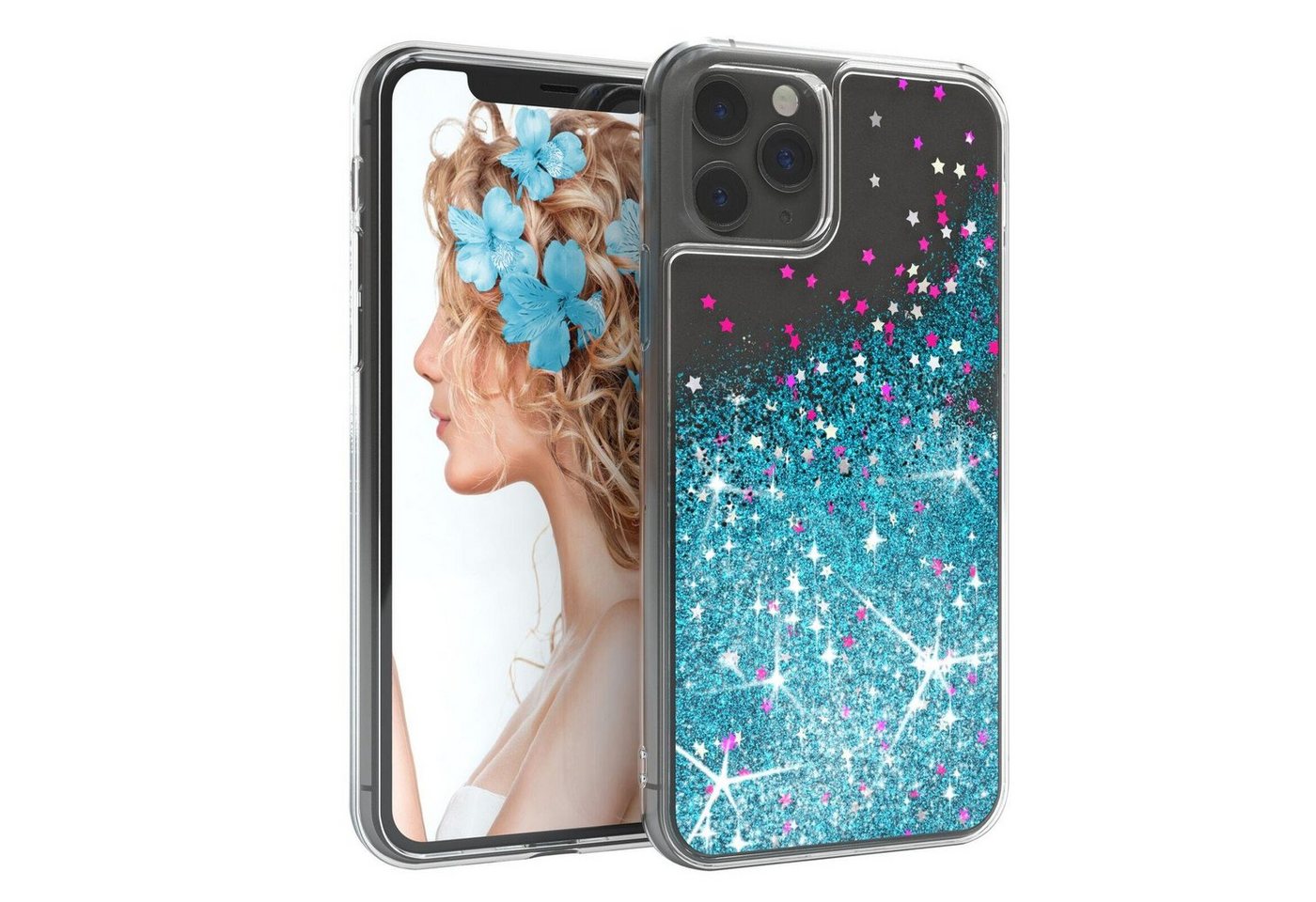 EAZY CASE Handyhülle Liquid Glittery Case für Apple iPhone 11 Pro 5,8 Zoll, Gloss Slimcover Girly Backcover Bling Phone Case kratzfeste Cover Blau EAZY CASE Handyhülle Liquid Glittery Case für Apple iPhone 11 Pro 5,8 Zoll, Gloss Slimcover Girly Backcover Bling Phone Case kratzfeste Cover Blau von EAZY CASE