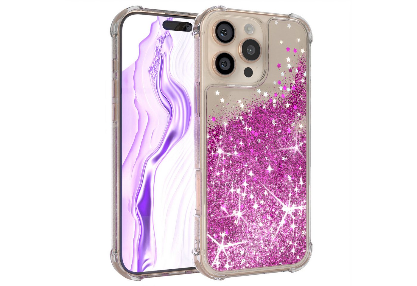 EAZY CASE Handyhülle Liquid Glittery Case für Apple iPhone 16 Pro Max 6,9 Zoll, Bumper Case Back Cover Glitter Glossy Handyhülle Etui Violett Lila EAZY CASE Handyhülle Liquid Glittery Case für Apple iPhone 16 Pro Max 6,9 Zoll, Bumper Case Back Cover Glitter Glossy Handyhülle Etui Violett Lila von EAZY CASE