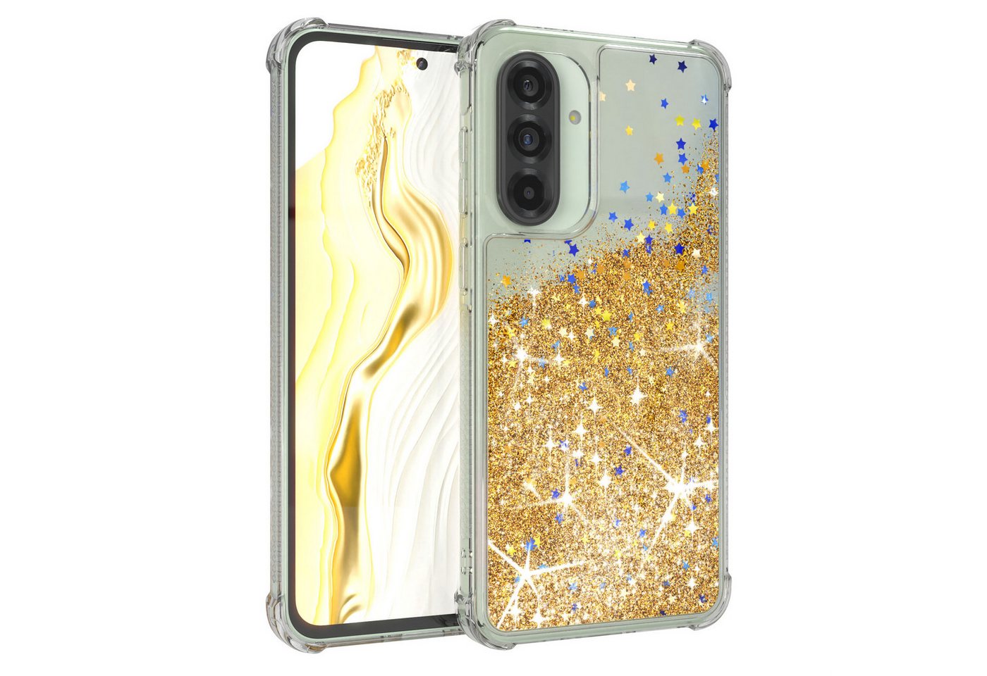 EAZY CASE Handyhülle Liquid Glittery Case für Samsung Galaxy A36 5G 6,7 Zoll, Durchsichtig Back Case Handy Softcase Silikonhülle Glitzer Cover Gold EAZY CASE Handyhülle Liquid Glittery Case für Samsung Galaxy A36 5G 6,7 Zoll, Durchsichtig Back Case Handy Softcase Silikonhülle Glitzer Cover Gold von EAZY CASE