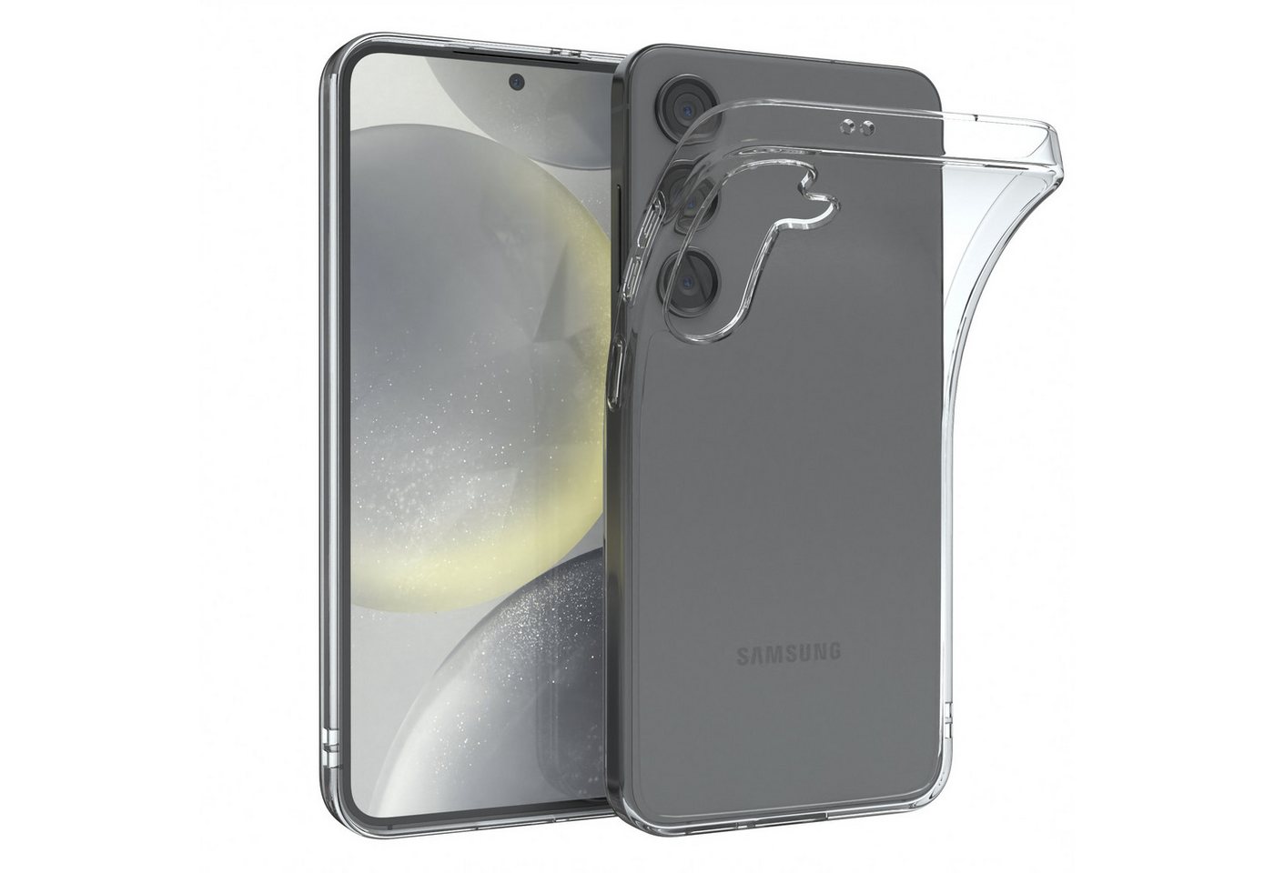 EAZY CASE Handyhülle Samsung Galaxy S24 Slimcover Clear Clear 6,2 Zoll, durchsichtige Hülle Ultra Dünn Silikon Backcover TPU Telefonhülle Klar von EAZY CASE