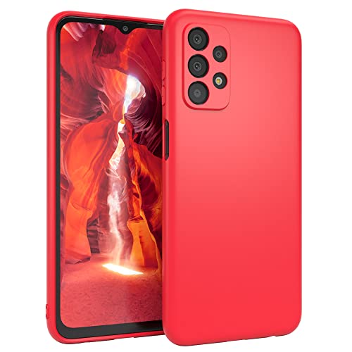 EAZY CASE Handyhülle Silikon mit Kameraschutz kompatibel mit Samsung Galaxy A23 5G in Rot, Ultra dünn, Slimcover, Silikonhülle, Hülle, Softcase, Backcover von EAZY CASE