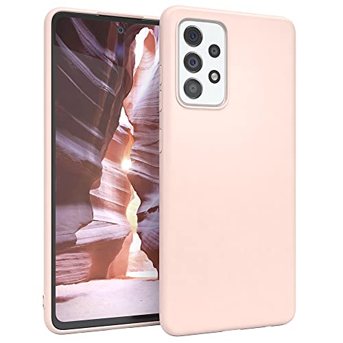 EAZY CASE Handyhülle Silikon mit Kameraschutz kompatibel mit Samsung Galaxy A52 / A52 (5G) / A52s (5G) in Hellrosa, Rosa, Ultra dünn, Slimcover, Silikonhülle, Hülle, Softcase, Backcover von EAZY CASE