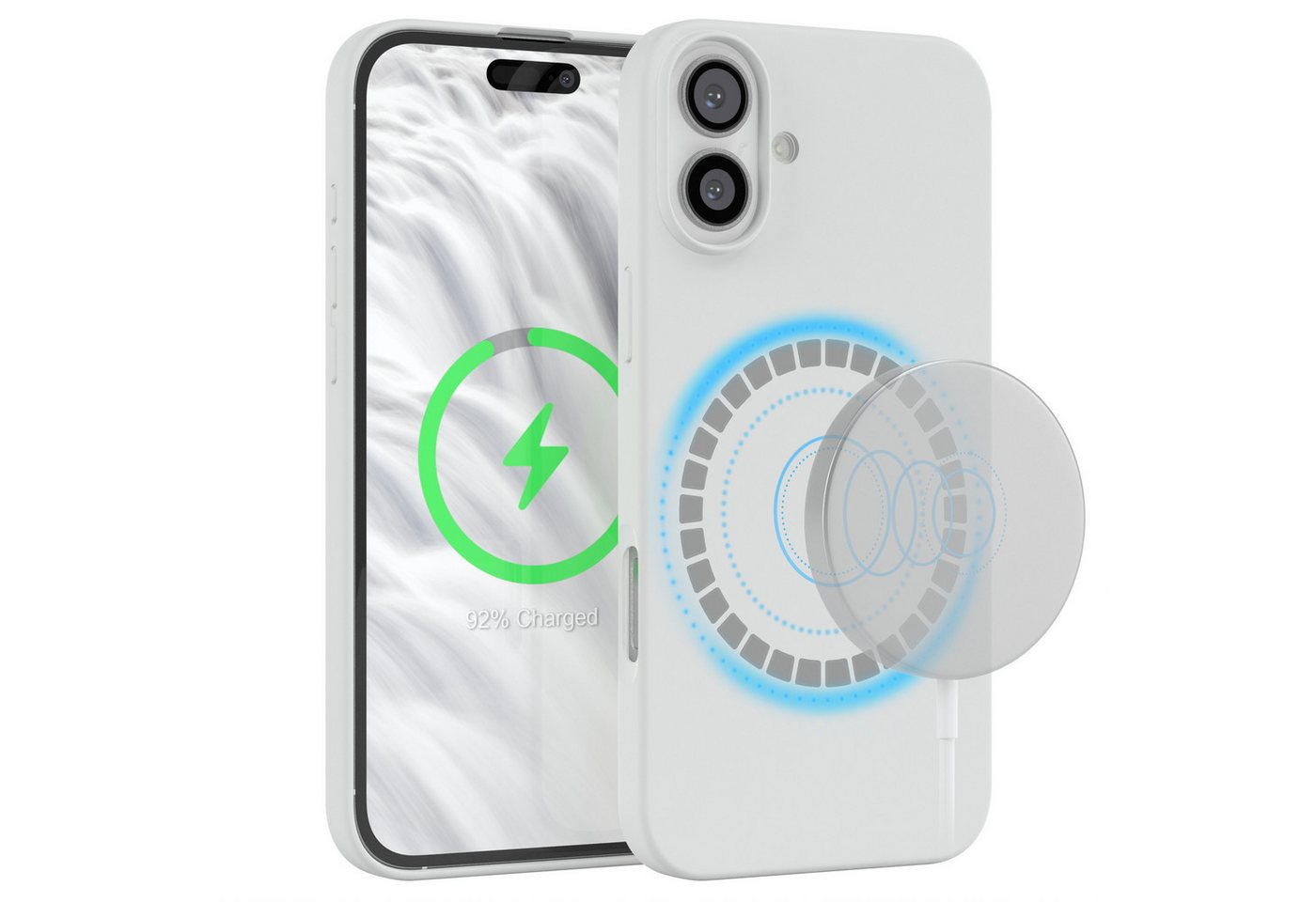 EAZY CASE Handyhülle Silikonhülle mit MagSafe für Apple iPhone 16 Plus 6,7 Zoll, Silikon Hülle magnetisch Soft Case Backcase kratzfeste Slim Cover Weiß EAZY CASE Handyhülle Silikonhülle mit MagSafe für Apple iPhone 16 Plus 6,7 Zoll, Silikon Hülle magnetisch Soft Case Backcase kratzfeste Slim Cover Weiß von EAZY CASE