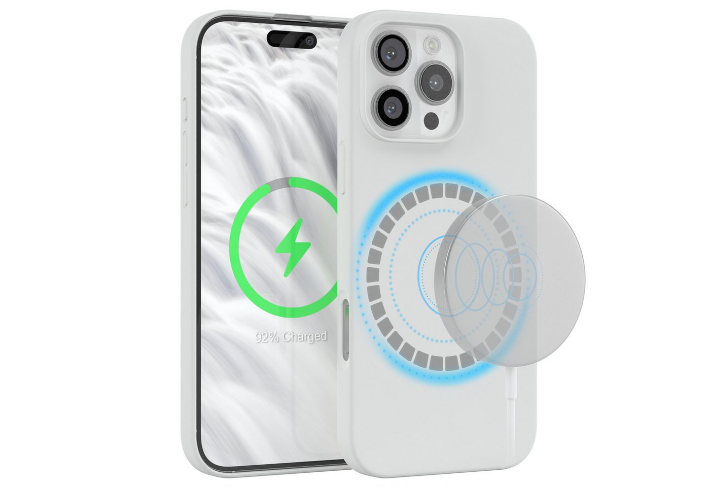 EAZY CASE Handyhülle Silikonhülle mit MagSafe für iPhone 16 Pro Max 6,9 Zoll, Silikon Hülle magnetisch Soft Case Backcase kratzfeste Slim Cover Weiß EAZY CASE Handyhülle Silikonhülle mit MagSafe für iPhone 16 Pro Max 6,9 Zoll, Silikon Hülle magnetisch Soft Case Backcase kratzfeste Slim Cover Weiß von EAZY CASE