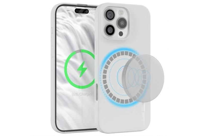 EAZY CASE Handyhülle Silikonhülle mit MagSafe für iPhone 16 Pro Max 6,9 Zoll, Silikon Hülle magnetisch Soft Case Backcase kratzfeste Slim Cover Weiß von EAZY CASE