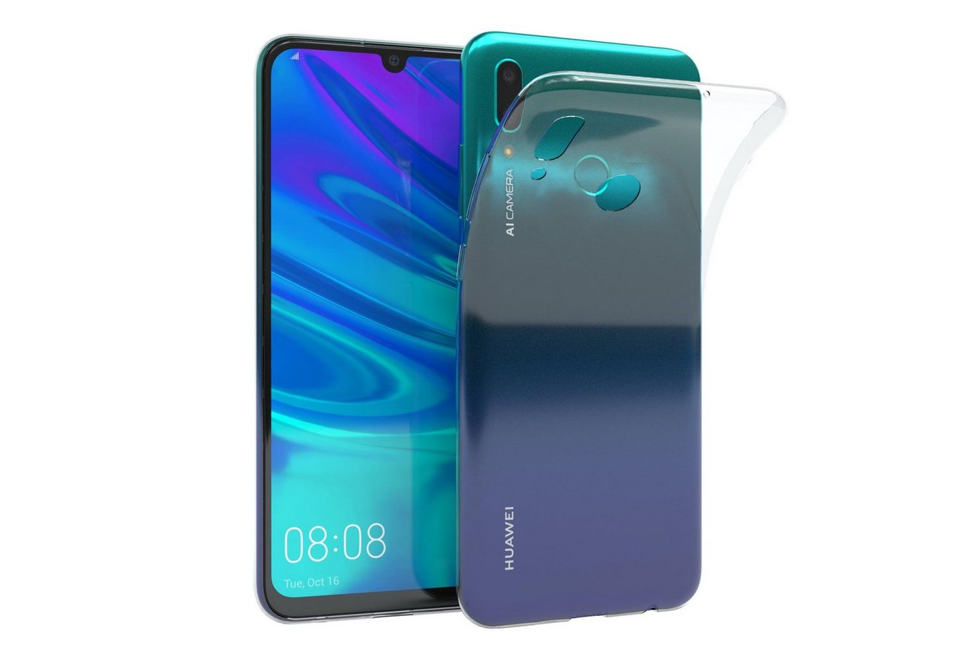 EAZY CASE Handyhülle Slimcover Clear für Huawei P Smart (2019) 6,21 Zoll, durchsichtige Hülle Ultra Dünn Silikon Backcover TPU Telefonhülle Klar von EAZY CASE