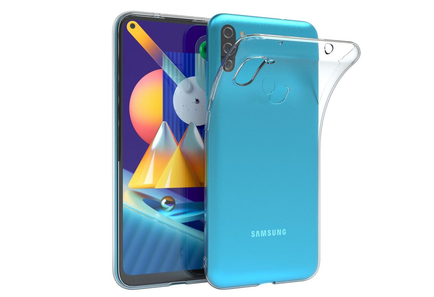 EAZY CASE Handyhülle Slimcover Clear für Samsung Galaxy M11 6,4 Zoll, durchsichtige Hülle Ultra Dünn Silikon Backcover TPU Telefonhülle Klar von EAZY CASE