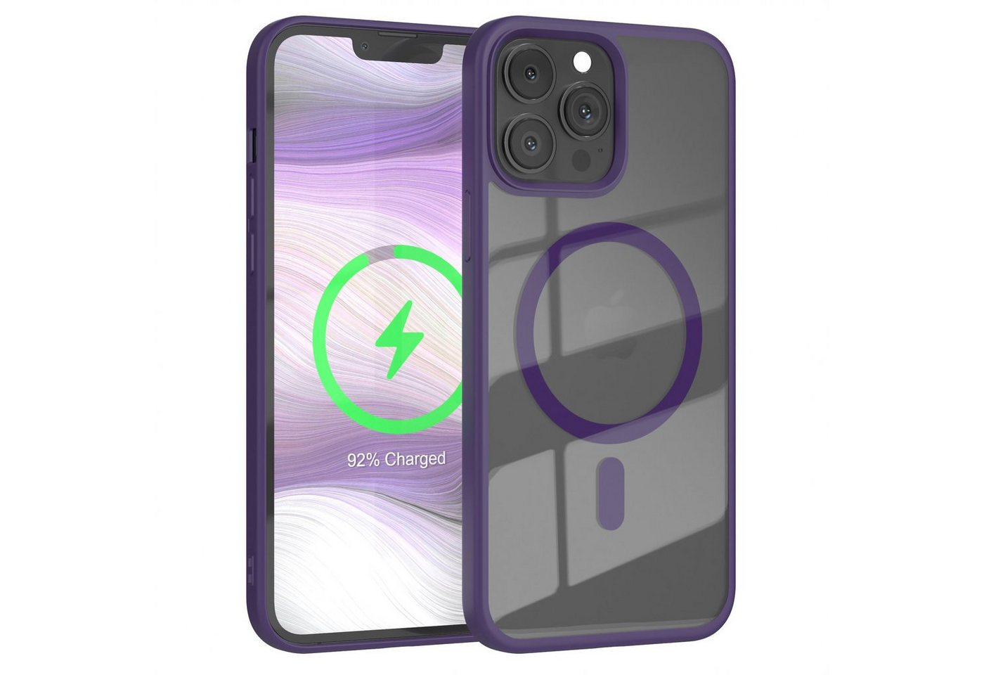 EAZY CASE Handyhülle Transparente Hülle mit MagSafe iPhone 13 Pro Max 6,7 Zoll, Hülle mit Kameraschutz, Smart Case kompatibel mit Magsafe, Violett EAZY CASE Handyhülle Transparente Hülle mit MagSafe iPhone 13 Pro Max 6,7 Zoll, Hülle mit Kameraschutz, Smart Case kompatibel mit Magsafe, Violett von EAZY CASE