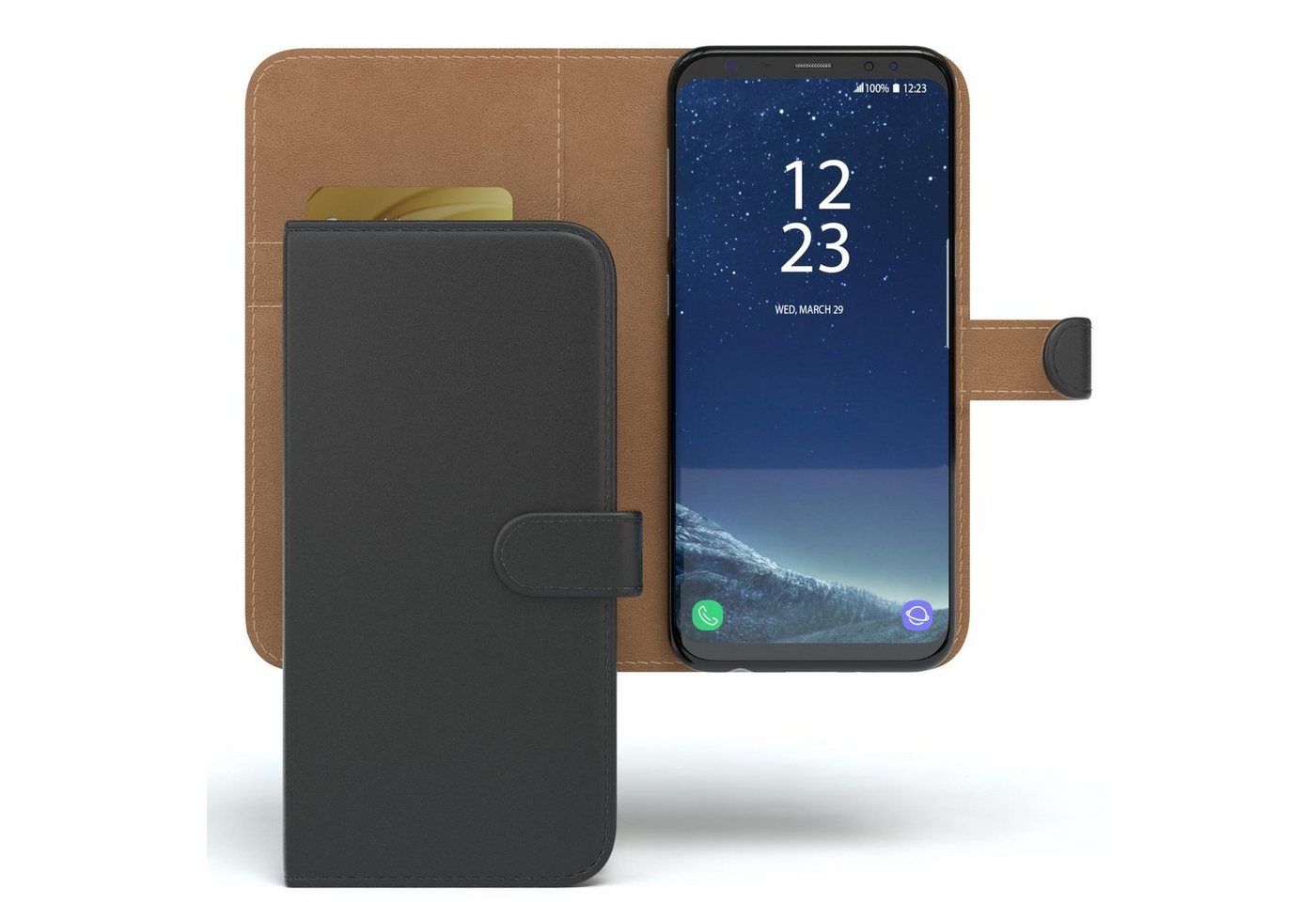 EAZY CASE Handyhülle Uni Bookstyle für Samsung Galaxy S8 5,8 Zoll, Schutzhülle mit Standfunktion Kartenfach Handytasche aufklappbar Etui von EAZY CASE