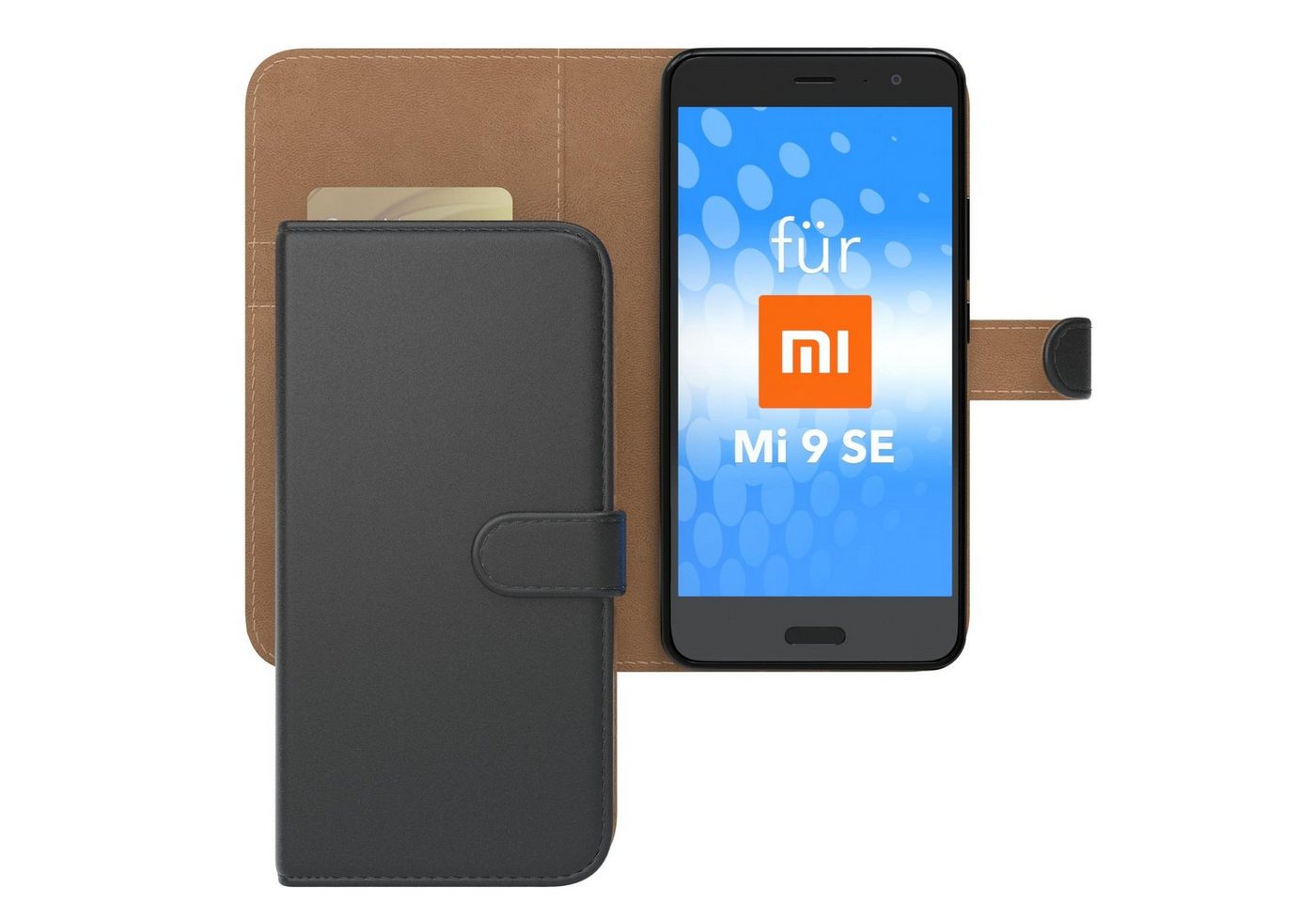 EAZY CASE Handyhülle Uni Bookstyle für Xiaomi Mi 9 SE 5,97 Zoll, Schutzhülle mit Standfunktion Kartenfach Handytasche aufklappbar Etui von EAZY CASE