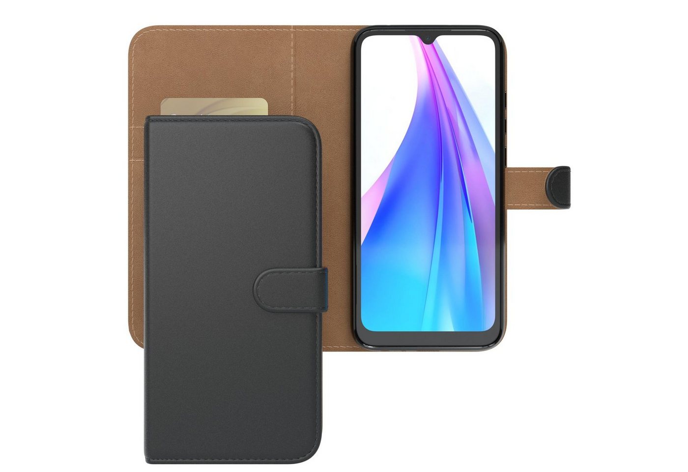 EAZY CASE Handyhülle Uni Bookstyle für Xiaomi Redmi Note 8T 6,3 Zoll, Schutzhülle mit Standfunktion Kartenfach Handytasche aufklappbar Etui von EAZY CASE