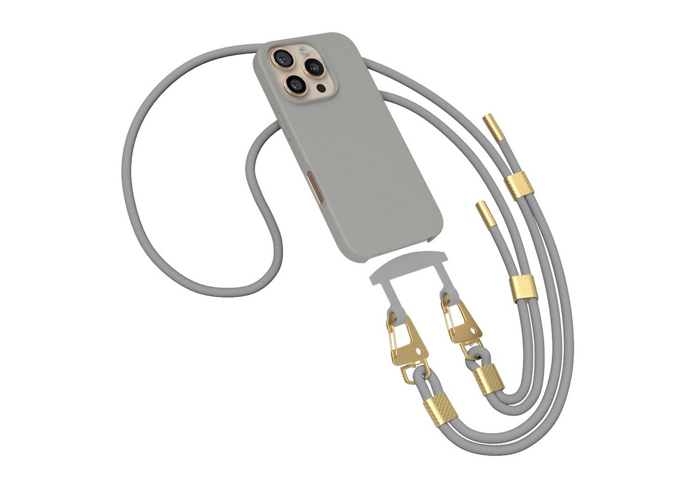 EAZY CASE Handykette 2in1 Hülle mit Band für iPhone 16 Pro 6,3 Zoll, Smartphonekette Cross Bag Silikonhülle Umhängetasche Necklace Grau EAZY CASE Handykette 2in1 Hülle mit Band für iPhone 16 Pro 6,3 Zoll, Smartphonekette Cross Bag Silikonhülle Umhängetasche Necklace Grau von EAZY CASE