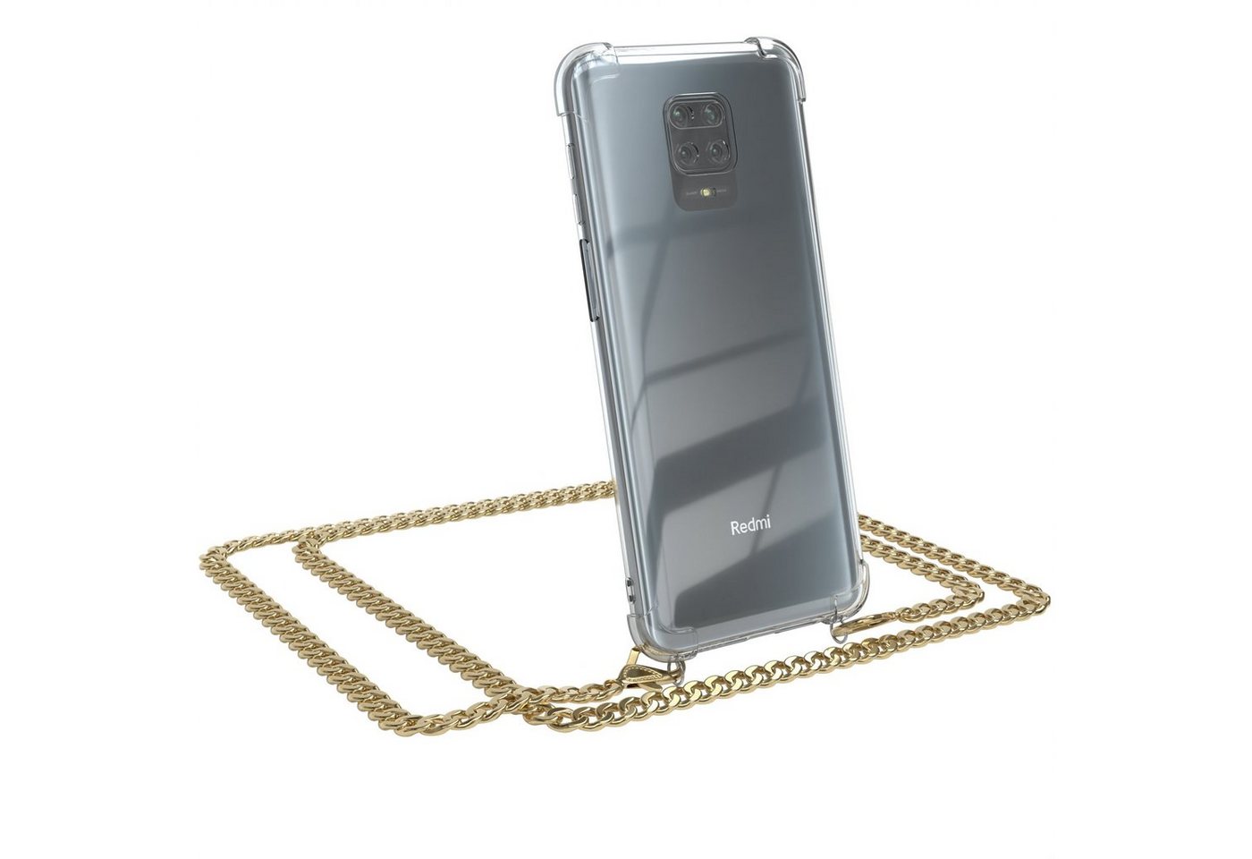 EAZY CASE Handykette 2in1 Metallkette für Redmi Note 9S / 9 Pro/Pro Max 6,67 Zoll, Hülle mit Band Silikonhülle durchsichtig Necklace Cover Slimcover Gold EAZY CASE Handykette 2in1 Metallkette für Redmi Note 9S / 9 Pro/Pro Max 6,67 Zoll, Hülle mit Band Silikonhülle durchsichtig Necklace Cover Slimcover Gold von EAZY CASE