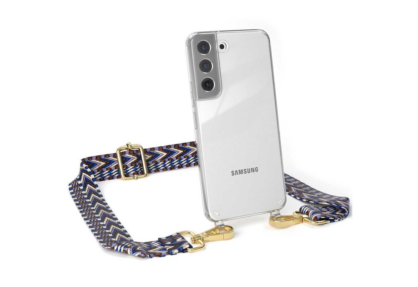 EAZY CASE Handykette Boho Umhängeband für Samsung Galaxy S22 5G 6,1 Zoll, Handyband zum Wechseln geflochtenes Taschenband Festivalbag Boho Blau EAZY CASE Handykette Boho Umhängeband für Samsung Galaxy S22 5G 6,1 Zoll, Handyband zum Wechseln geflochtenes Taschenband Festivalbag Boho Blau von EAZY CASE