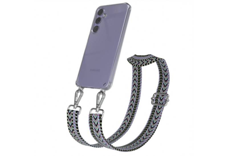 EAZY CASE Handykette Boho Umhängeband für Samsung Galaxy S24 Plus 6,7 Zoll, Flache Kordel für Handy Ketten Vintage Style Silikontasche Violett von EAZY CASE
