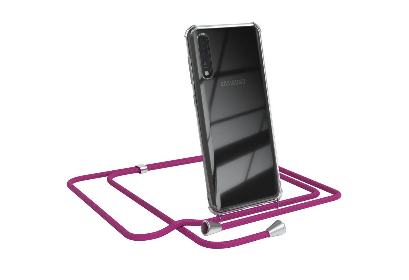 EAZY CASE Handykette Hülle mit Kette für Galaxy A50 / A50s / A30s 6,4 Zoll, Handykordel Slimcover mit Umhängeband zum Umhängen Pink / Clip Silber EAZY CASE Handykette Hülle mit Kette für Galaxy A50 / A50s / A30s 6,4 Zoll, Handykordel Slimcover mit Umhängeband zum Umhängen Pink / Clip Silber von EAZY CASE