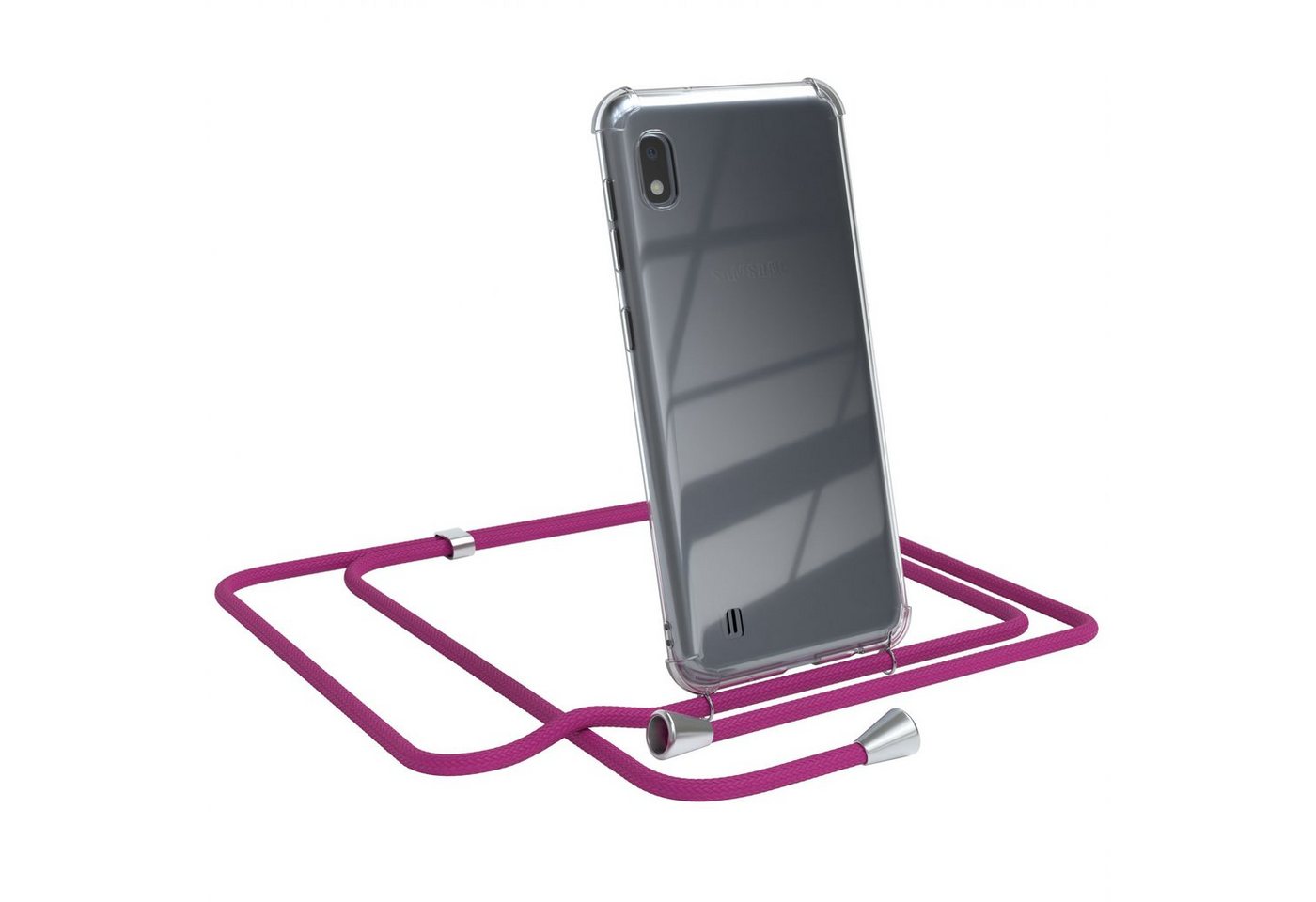 EAZY CASE Handykette Hülle mit Kette für Samsung Galaxy A10 6,2 Zoll, Handykordel Slimcover mit Umhängeband zum Umhängen Pink / Clip Silber EAZY CASE Handykette Hülle mit Kette für Samsung Galaxy A10 6,2 Zoll, Handykordel Slimcover mit Umhängeband zum Umhängen Pink / Clip Silber von EAZY CASE