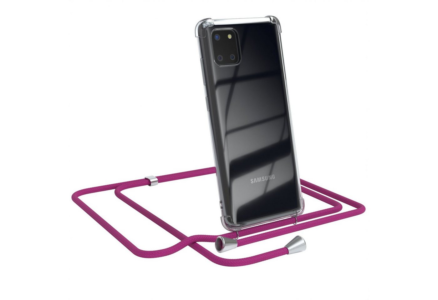 EAZY CASE Handykette Hülle mit Kette für Samsung Galaxy Note 10 Lite 6,7 Zoll, Handykordel Slimcover mit Umhängeband zum Umhängen Pink / Clip Silber EAZY CASE Handykette Hülle mit Kette für Samsung Galaxy Note 10 Lite 6,7 Zoll, Handykordel Slimcover mit Umhängeband zum Umhängen Pink / Clip Silber von EAZY CASE